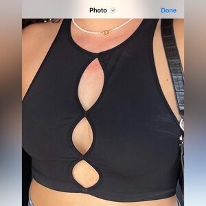 Urban Outfitters Black Cutout Tank Top